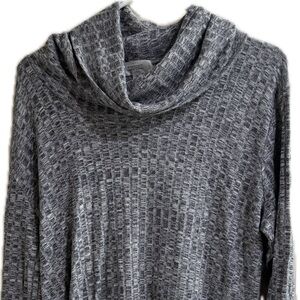Elegant Heather Gray Cowl Neck Sweater